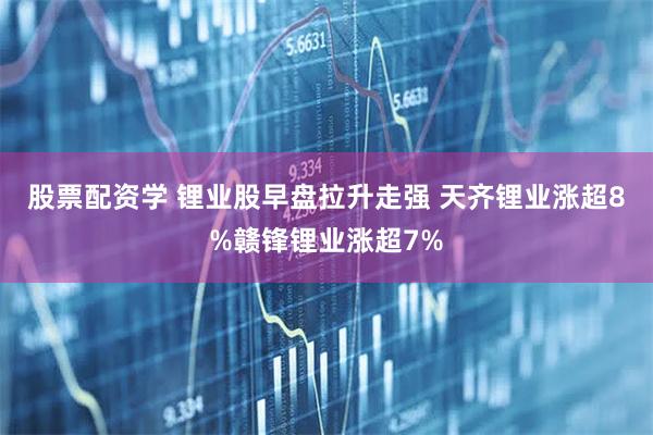 股票配资学 锂业股早盘拉升走强 天齐锂业涨超8%赣锋锂业涨超7%